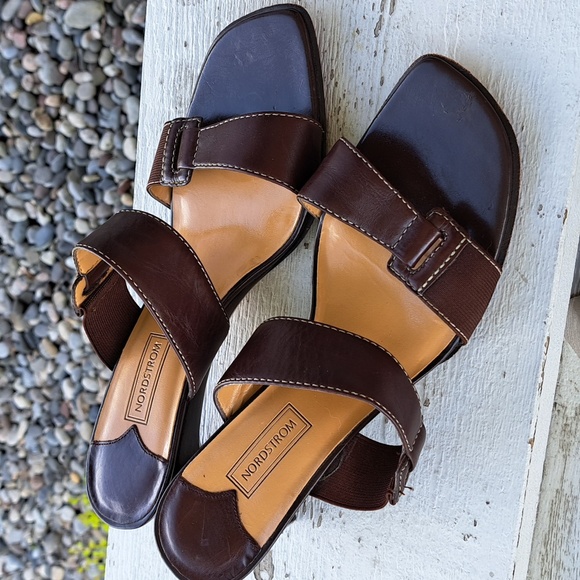 Nordstrom  Brown Leather Sandals - Picture 2 of 4